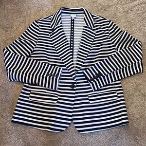 Navy&White Striped Blazer: NWOT